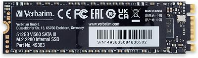Verbatim Vi560 S3 M.2 512GB Internal SSD SATA III 3D NAND 560MB/s Blue