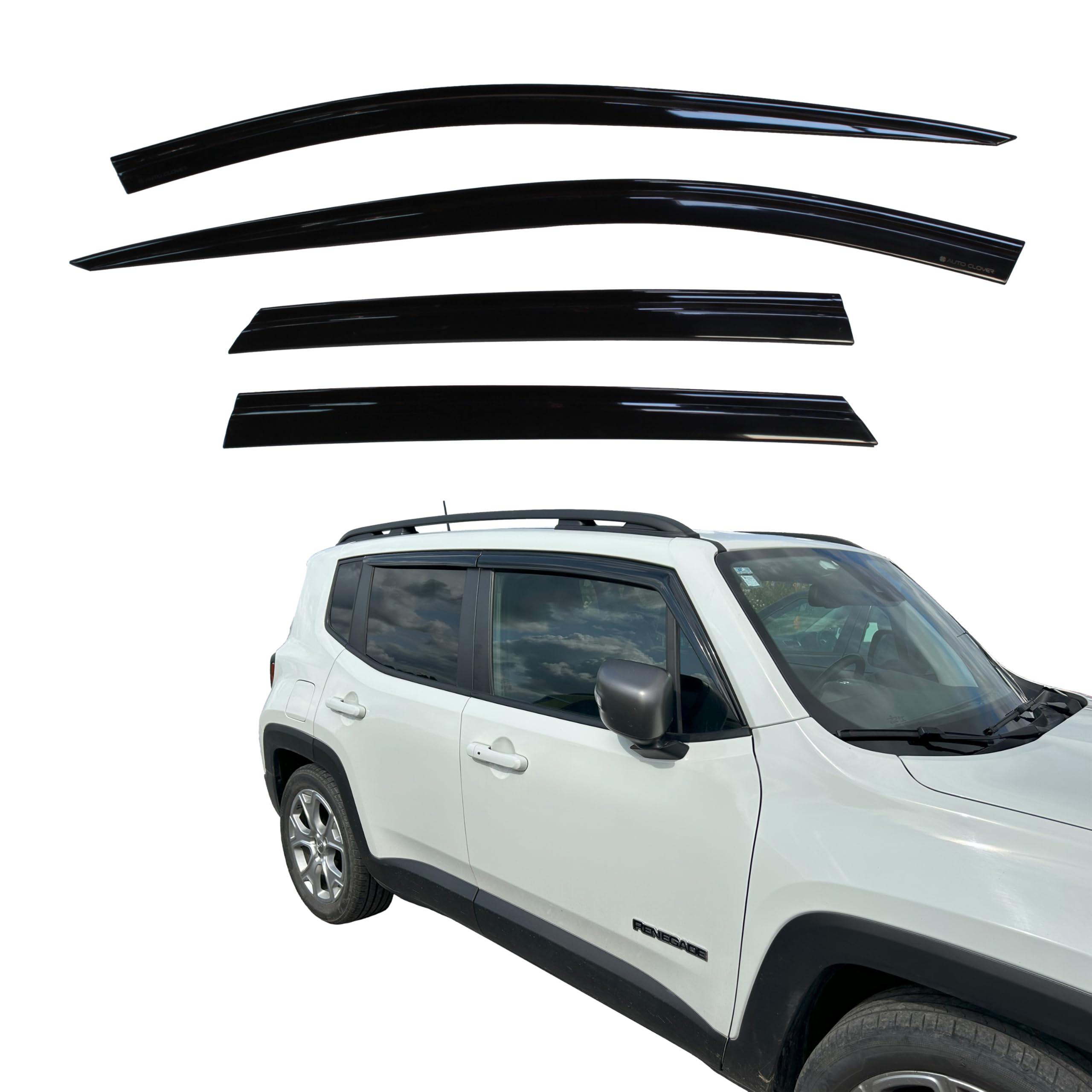AUTO CLOVER Wind Deflectors Set for Jeep Renegade 2014+ (4 pieces)