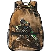 JJHDF Backpack for Boys Girls Kids, Motocross Dirt Bike Backpack Travel School Bag Bookbag Schoolbag Daypack for Men Teens Children