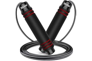 Blukar Jump Rope, Speed Skipping Jumping Rope Tangle-free Adjustable with Rapid Ball Bearings & Soft Foam Handle for Fitness 