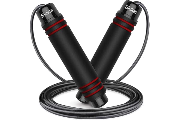 Blukar Jump Rope, Speed Skipping Jumping Rope Tangle-free Adjustable with Rapid Ball Bearings & Soft Foam Handle for Fitness