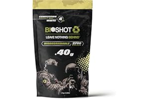 BioShot Biodegradable Airsoft BBS - .40g Super Slick Seamless Sniper Weight Competition Match Grade for All 6mm Airsoft Guns and Accessories (2700 Rounds, White)