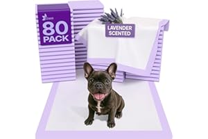 GREEN LIFESTYLE Pee Pads - Super Absorbent & Leak-Proof Pee Pads for Dogs - Puppy Pads - Waterproof Dog Pads, Lavender Scented Dog Training Pads for Cats, Rabbits (Pack of 80 - 22x22)