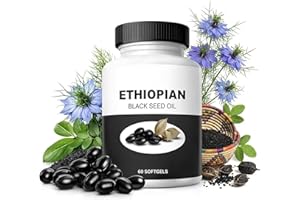 Ethiopian Black Seed Oil Capsules, Organic Cold Pressed Black Cumin Seed Oil from Nigella Sativa, Non-GMO Black Seed Oil Supp