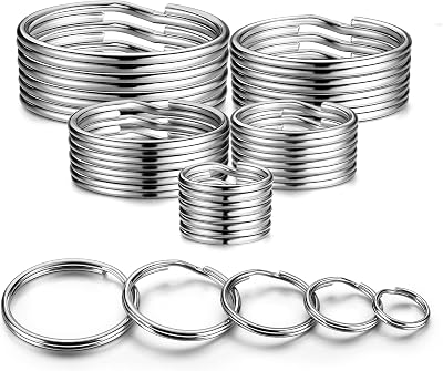YHYZ Key Rings Stainless Steel Assortment 5 Sizes Heavy Duty Split Loops