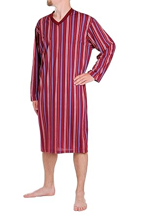 Classic Herren Nachthemd langarm gestreift