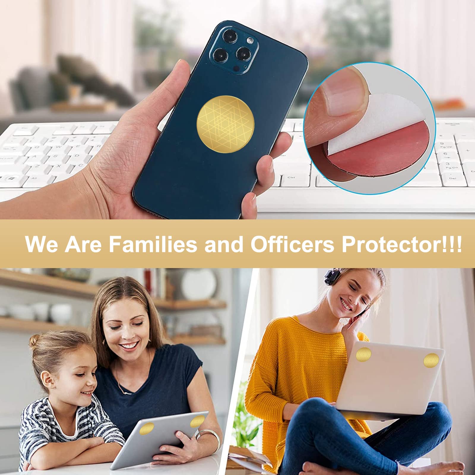 8PCs Protection Cell Phone Sticker, 5G New Phone Protector, 360 Round Block Electromagnetic Waves for Mobile, Computer, Radio, Laptop, Tablet PC, WiFi Router, TV, All E-Devices!