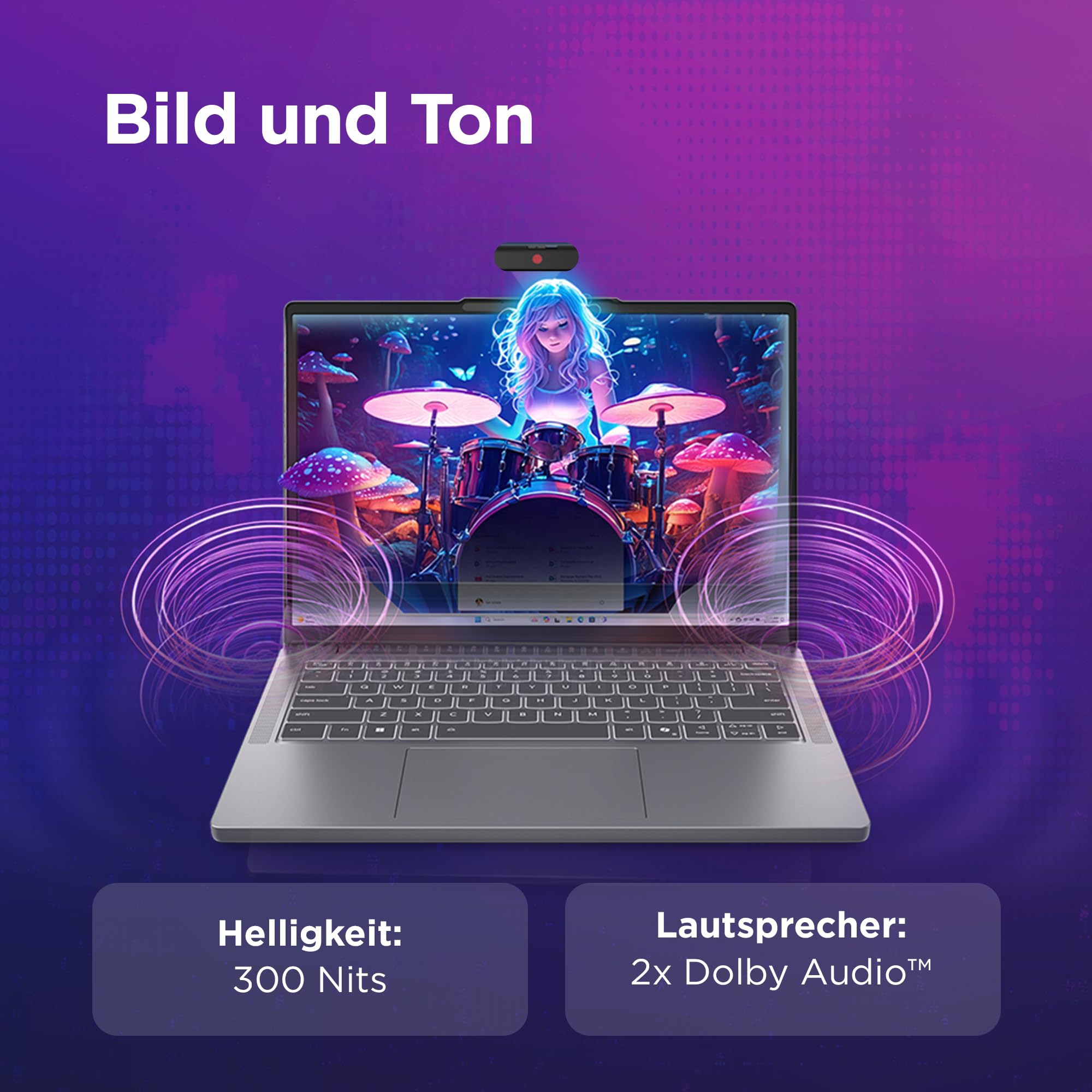 Lenovo IdeaPad Slim 3i Laptop | 14" WUXGA Display | Intel Core i5 13420H | 16GB RAM | 512GB SSD | Intel UHD Grafik | Win11 | QWERTZ | Luna Grau | 3 Monate Premium Care 6
