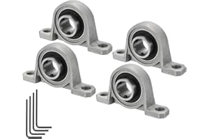 uxcell 4pcs KP004 Flanged Pillow Block Bearings 20mm Bore, Zinc Alloy Self Aligning Flange Mounted Bearings
