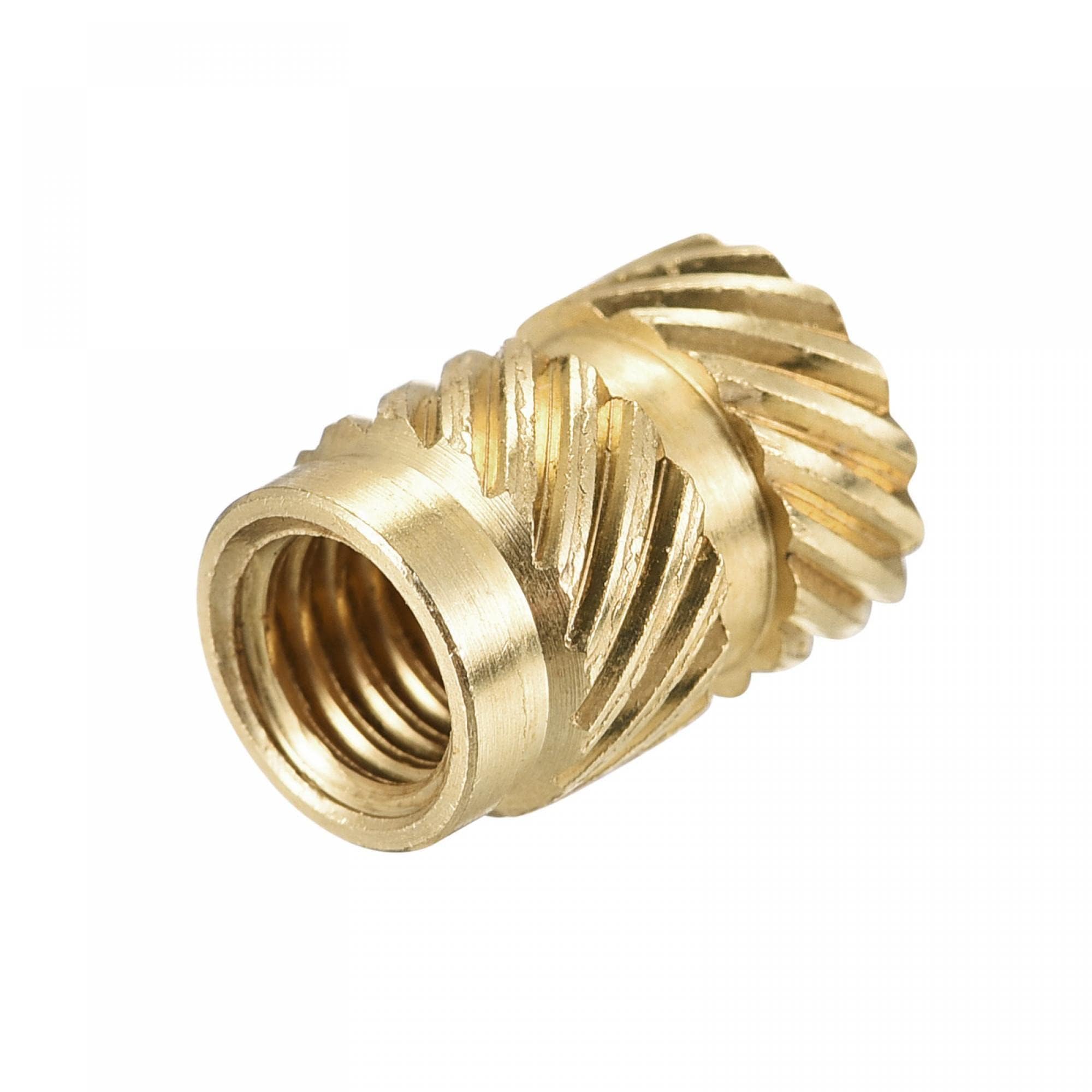 TOP-VIGOR 30Pcs M5 Threaded Knurled Insert Nuts, M5 x 10mm x 7mm OD 3D Printing Brass Nuts, Female Threaded Inserts Brass Heat Set Insert Embedment Nut for 3D Printing