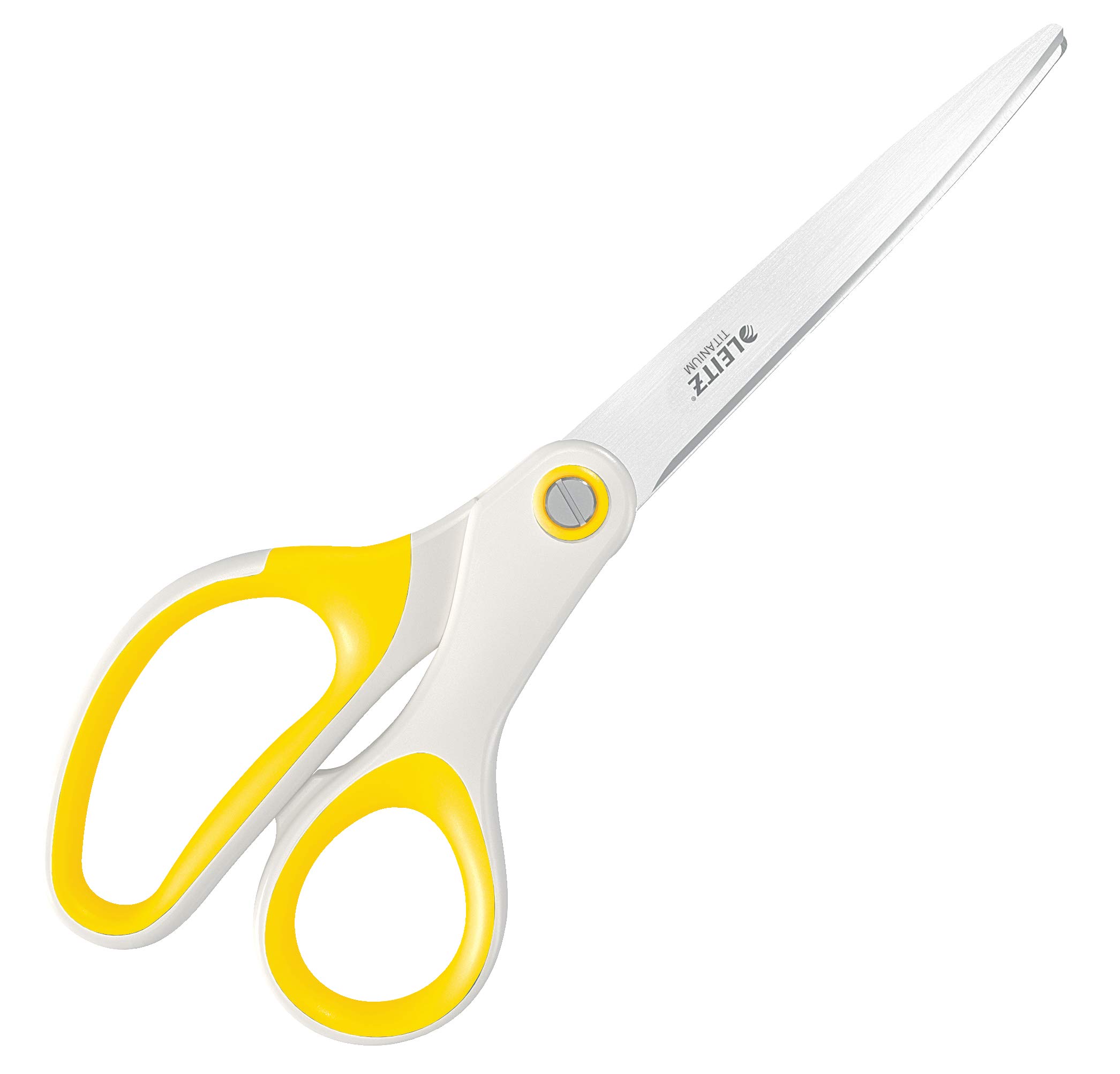 Leitz Titanium Scissors, Right or Left Handed Ambidextrous, 6.7 x 1.5 x 15 cm, Office Stationary, Ergonomic Handle, WOW Range, Yellow