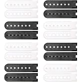 PENTA ANGEL 8 Pairs Black &amp; White Plastic Snapback Strap with 7 Holes Hats Caps Replacement Fastener Repair Snap Buckle Strap (Black and White)