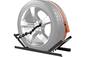 ECOTRIC Semi Truck Spare Tire Rack Commercial Truck Tire Storage Rack Tractor Trailer with Ratchet Strap Chain and Lock