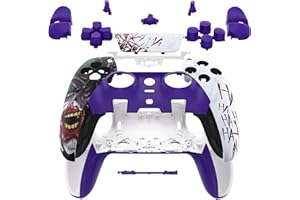 eXtremeRate Full Set Shell with Buttons Touchpad Cover Compatible with ps5 Edge Controller, Clown Hahaha Replacement Decorative Trim Shell Front Back Plates Compatible with ps5 Edge Controller