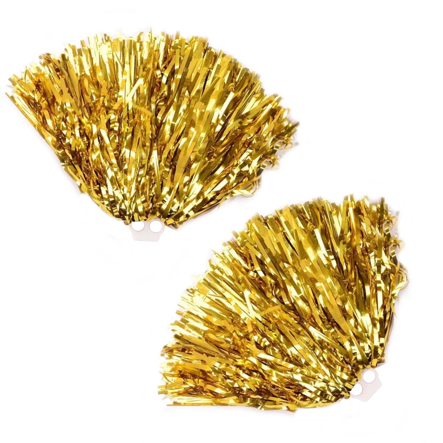 Cheerleader Pom Poms, DEANKEJI 2 Pieces Gold Cheerleader Equipment, Cheerleading Pom Poms, for Pom Poms Cheerleading, Dancing, Event Performance
