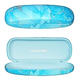 molshine Hard Shell PU Leather Glasses Case,Travel