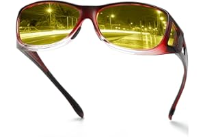 DUCO Night Vision Glasses Fit Over Glasses Polarized Sunglasses for Men and Women UV400 Protection for Night Driving 8953Y