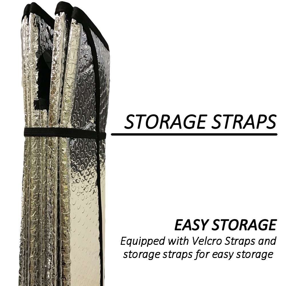 Windshield Sun Shade, Car Window Shade as Bonus by Big Hippo Keep Vehicle Cool Protect Your Car from Sun Heat & Glare Best UV Ray Visor Protector (Size: 55.16