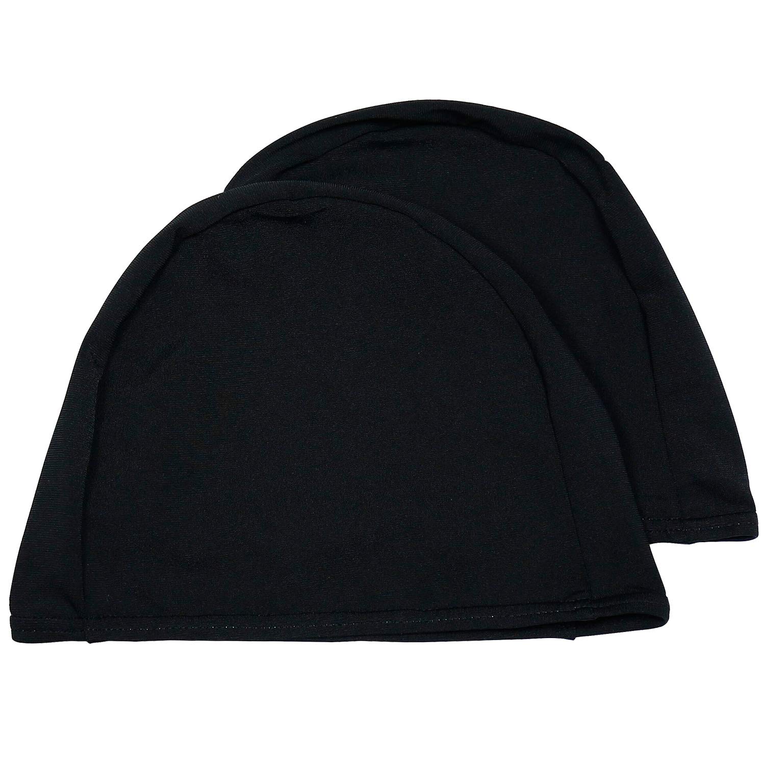 Easyglide 2 Pack Spandex Swimming caps for Lyrca Fabric Adult Junior Kids childen Swim hat (Black-PBT, Adult)
