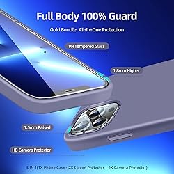Dssairo [5 in 1 for iPhone 13 Pro Case, with 2 Pack