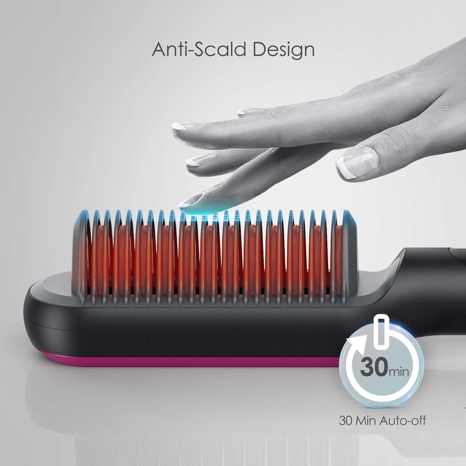 SIPU Hair Straightener Brush - Hair Straightener Comb and Hot Curling Iron for Women, Professional Straightener Brush with 7 Temp Settings & PTC Ceramic Heating & Global Volt, Best for Salon at Home: Health & Personal Care