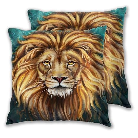 Eanijoy Pillow Cover Throw Pillow Cover Cool Head Of Lion Animal