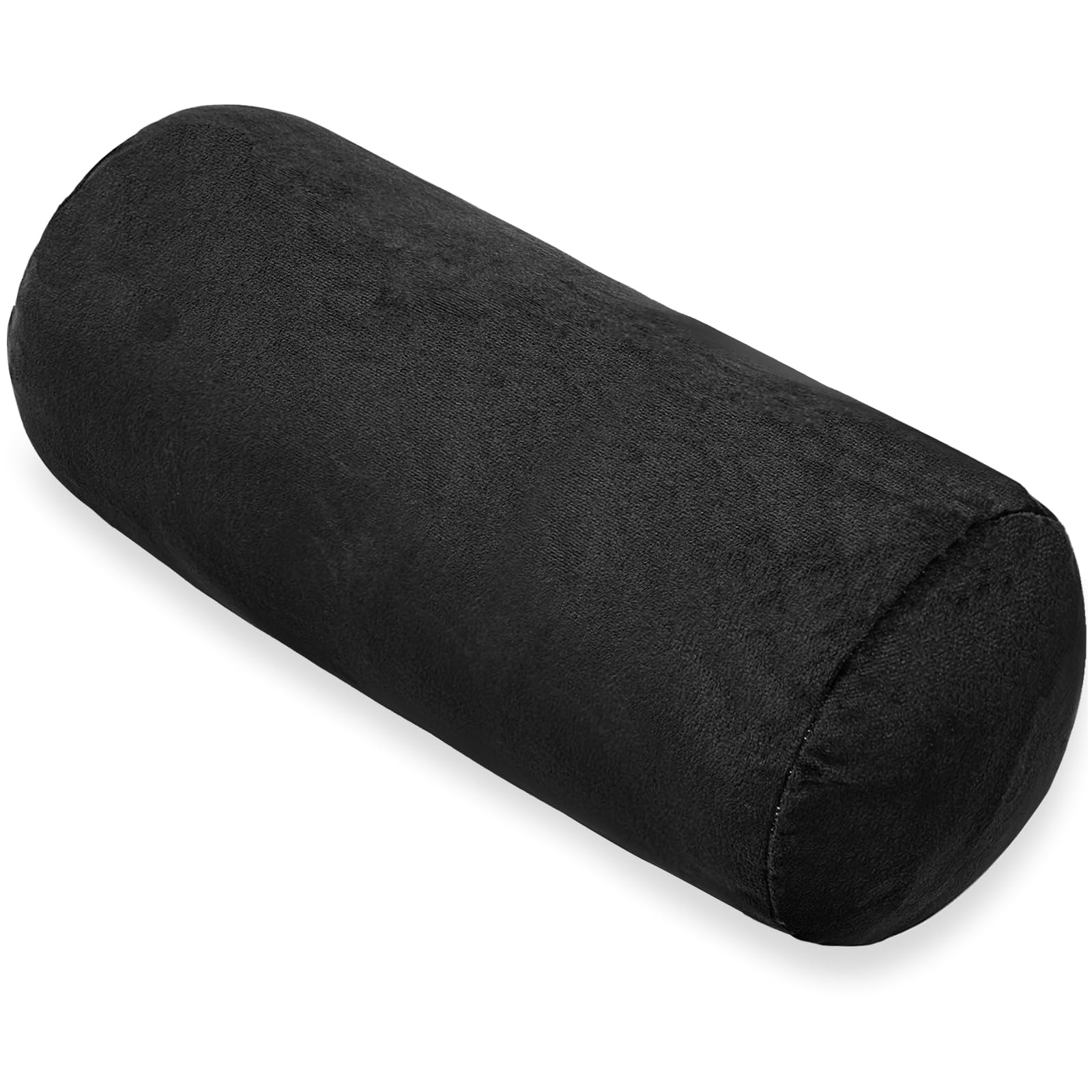 Photo 1 of 1 MIDDLE ONE Bolster Pillow with Removable Velvet Cover, Round Cylinder Neck Roll Pillow for Head, Back, Leg Support, Decorative Bed and Couch Pillow 16 x 6 Inches (Black)