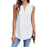 Newchoice Womens Tank Tops V Neck Sleeveless Summer Shirts Loose Casual Tops Blouses (M-3XL)