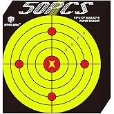 Atflbox Bullseye Paper Shooting Target for The Range, 12x12 Inch High Visibility Target Paper for Indoor and Outdoor Shooting