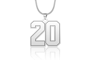 CandyCharms Stainless Steel 18K Jersey Number Necklace Sports Soccer Football Basketball Baseball for Boys Men Girls