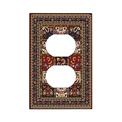 Vintage Boho Tribal Rustic Blue Red Paisley Single