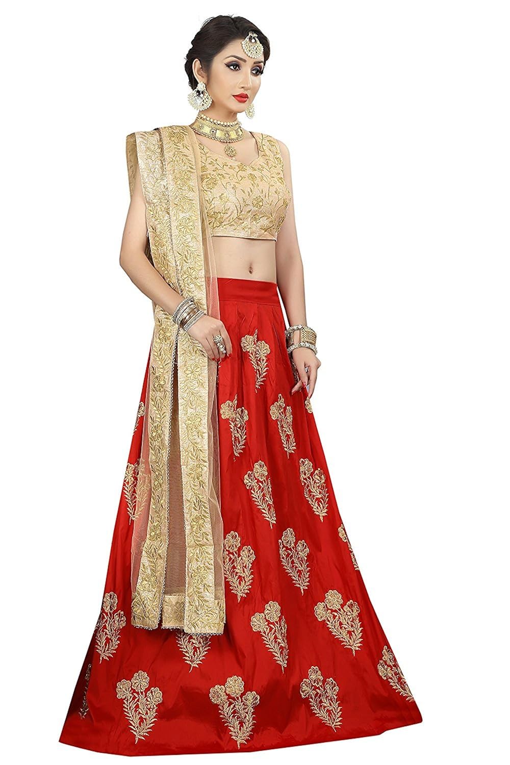 corri fashion women's tafeta silk lehenga choli (rc_0212, red, free size)