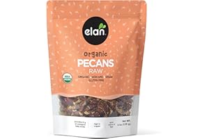 Elan Organic Raw Pecans, 125g, Unsalted, Unroasted, Shelled Raw Nuts, Non-GMO, Vegan, Gluten-Free, Kosher, Healthy Snacks