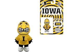 BOBBI-TOADS Bobbi-Dobbiez University of Iowa Herky Mascot Attachable Plushie Compatible with University of Iowa Mascot (University of Iowa)