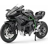 Risopen 1:12 Die-cast Motorcycle Compatible for Kawasaki Ninja H2R Black | 1:12 scale metal model, compact 6.8in length, ideal present for men &amp; kids, perfect for motorcycle collection enthusiasts.