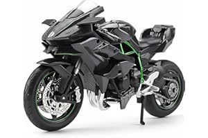 Risopen Compatible for 1:12 Kawasaki Ninja H2R Motorcycle Model Toy Die-cast Metal Mini Motorbike Toy for Boys and Adults Black Moto Model Collectible Gift
