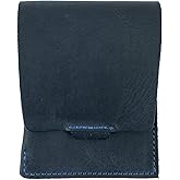 Hide & Drink, Vertical Card Holder Handmade from Full Grain Leather, Holds Up to 4 Cards Plus Folded Bills, Pocket Wallet, Card & Cash Organizer :: Slate Blue