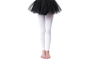 Frola Girls' Opaque Footless Tights Ultra Soft Solid Colored Dance Tights Age 2-13