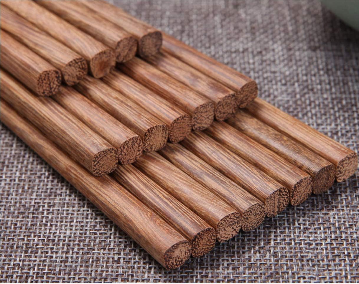 10 works Natural Wood Chopsticks, Reusable Natural Wooden Chopsticks, 9.8'' Chinese Chopsticks Tableware Set for Noodle,Sushi - Image 3