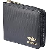 Umbro for Men Tarpaulin Zip Around Bi-Fold Minimalist Slim Wallet (Gold Logo)