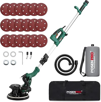 POSENPRO 810W Drywall Sander Electric Wall Sander Vacuum Dust Collection LED