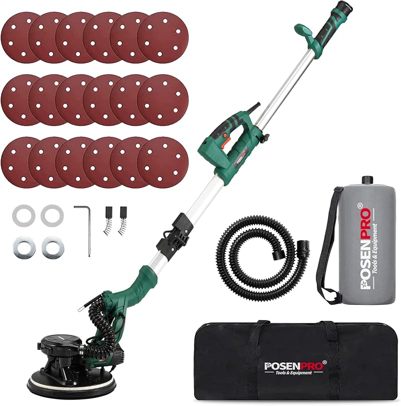 POSENPRO 810W Drywall Sander Electric Wall Sander Vacuum Dust Collection LED