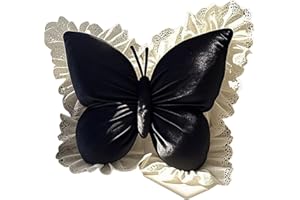 Butterfly Shaped Pillow， Plush Butterfly Pillows with Lace Ruffle，Soft Cute Plush Decorative Pillow for Living Room, Applicab