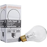 Sylvania A21 E26 116 Watt Rough Service Traffic Signal Light Bulbs, 1 Pack | Long Life 8000 Hour Incandescent Medium Base, 116W 130V Clear Soft White 2600K Dimmable