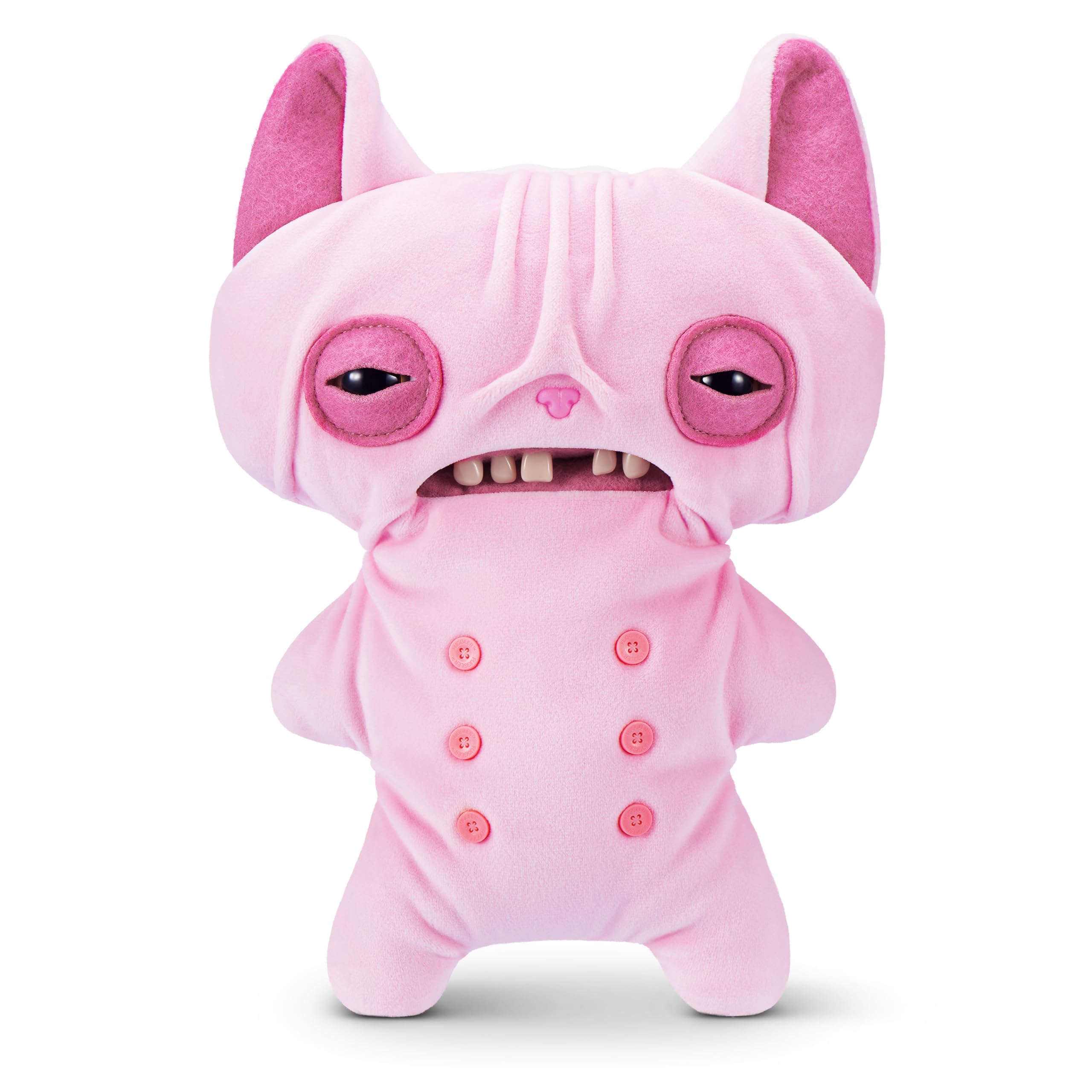 Fuggler Alley Cats 9-Inch Plush Toy (Wrinkle Mcstinkles) by ZURU – Funny Ugly Monster Stuffed Animal with Human-Like Teeth, Collectible Plush for Kids, Tweens, Teens, Adults & Cat-Loving Weirdos