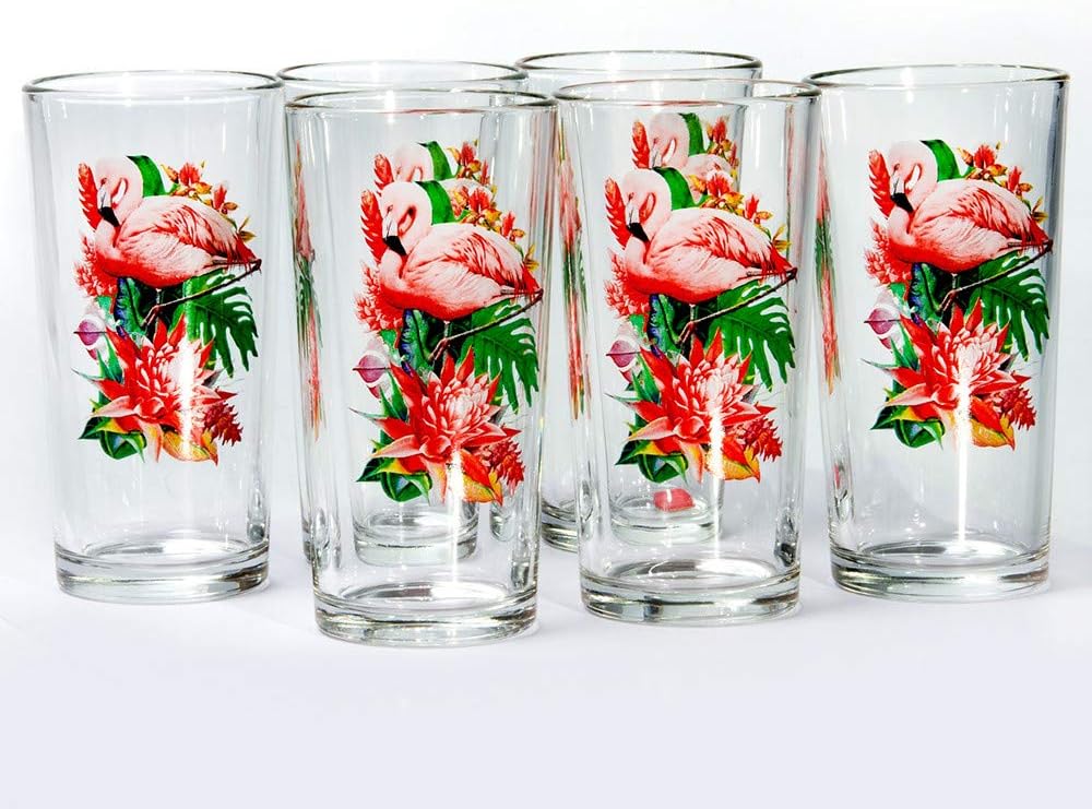 Casual Drinking Glasses Water Glasses 7.8 fl oz Flamingo