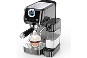 MAttinata Cappuccino Machine, Espresso Machine with Automatic Milk Frother, Stainless Steel Espresso Maker 20 Bar, Latte Coffee Maker with Touchscreen for Home, Office Black