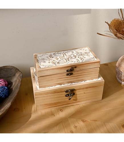 Amazon.com: CVHOMEDECO. Rustic Wooden Decorative Box Vintage