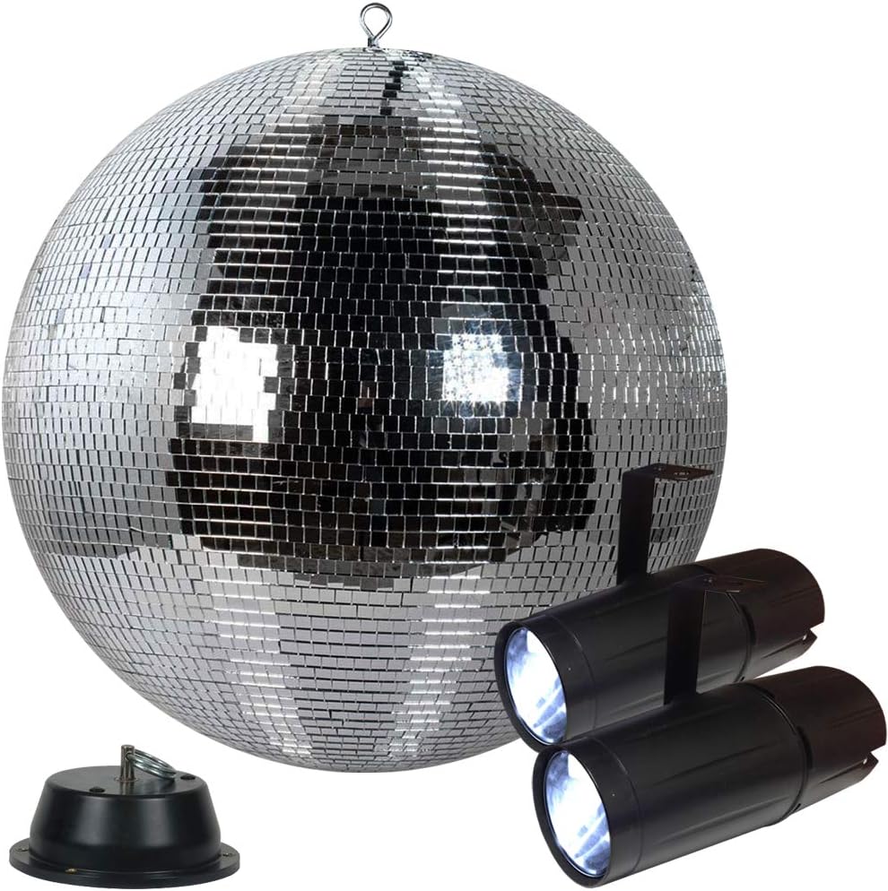 20" Disco Mirror Ball Pack with 2 LED Pinspots and Motor - Adkins Professional Lighting
