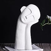 XIAOMAGG White Head Sculpture Ceramic Thinker Statue, Modern Home Statue Head Decor Bust Statues,14 Inch Tall Abstract Sculpture, for Shelf Home and Office,Shelves, Bookshlf, Gift